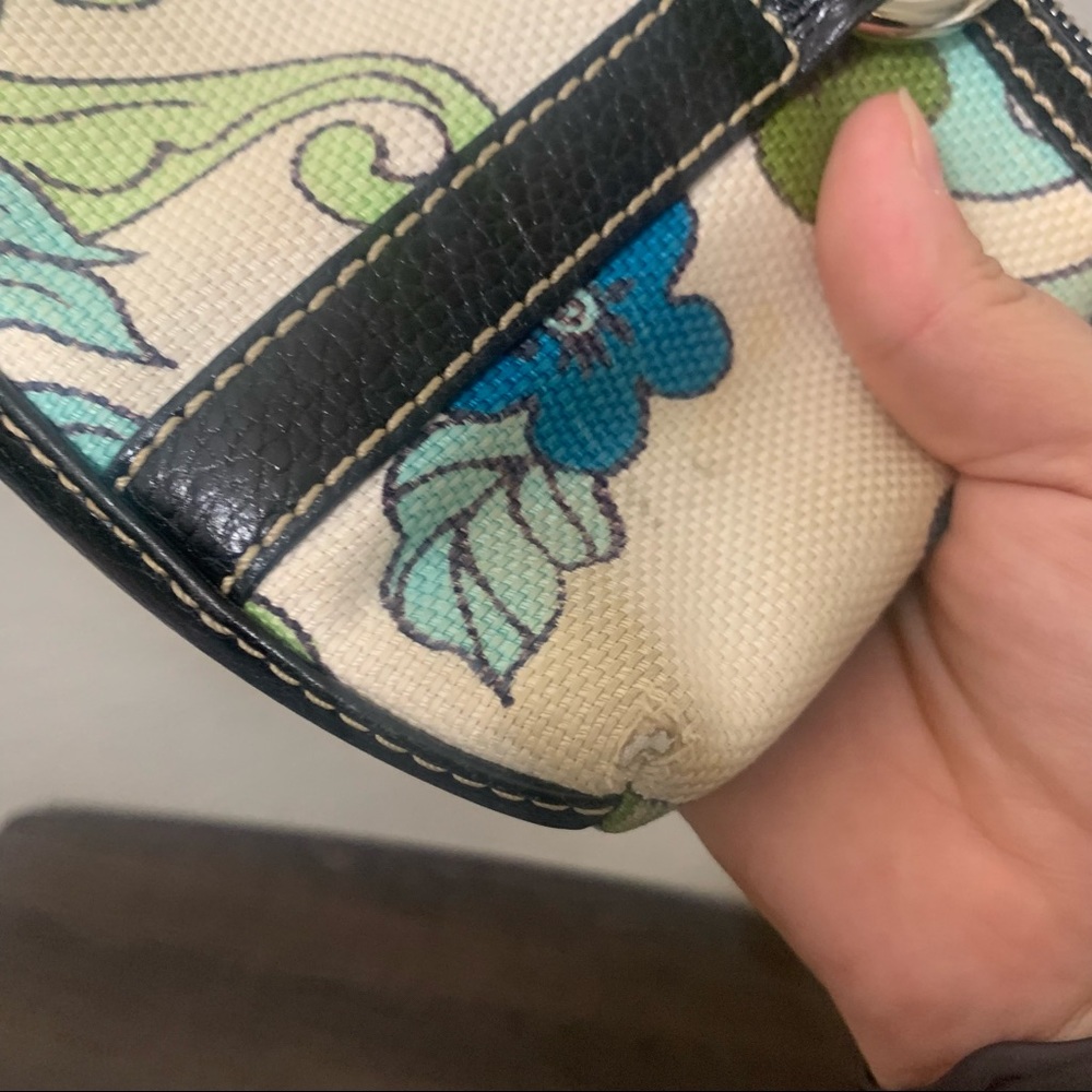 Isabelle Fiore Small Canvas Floral Striped Bag - image 4